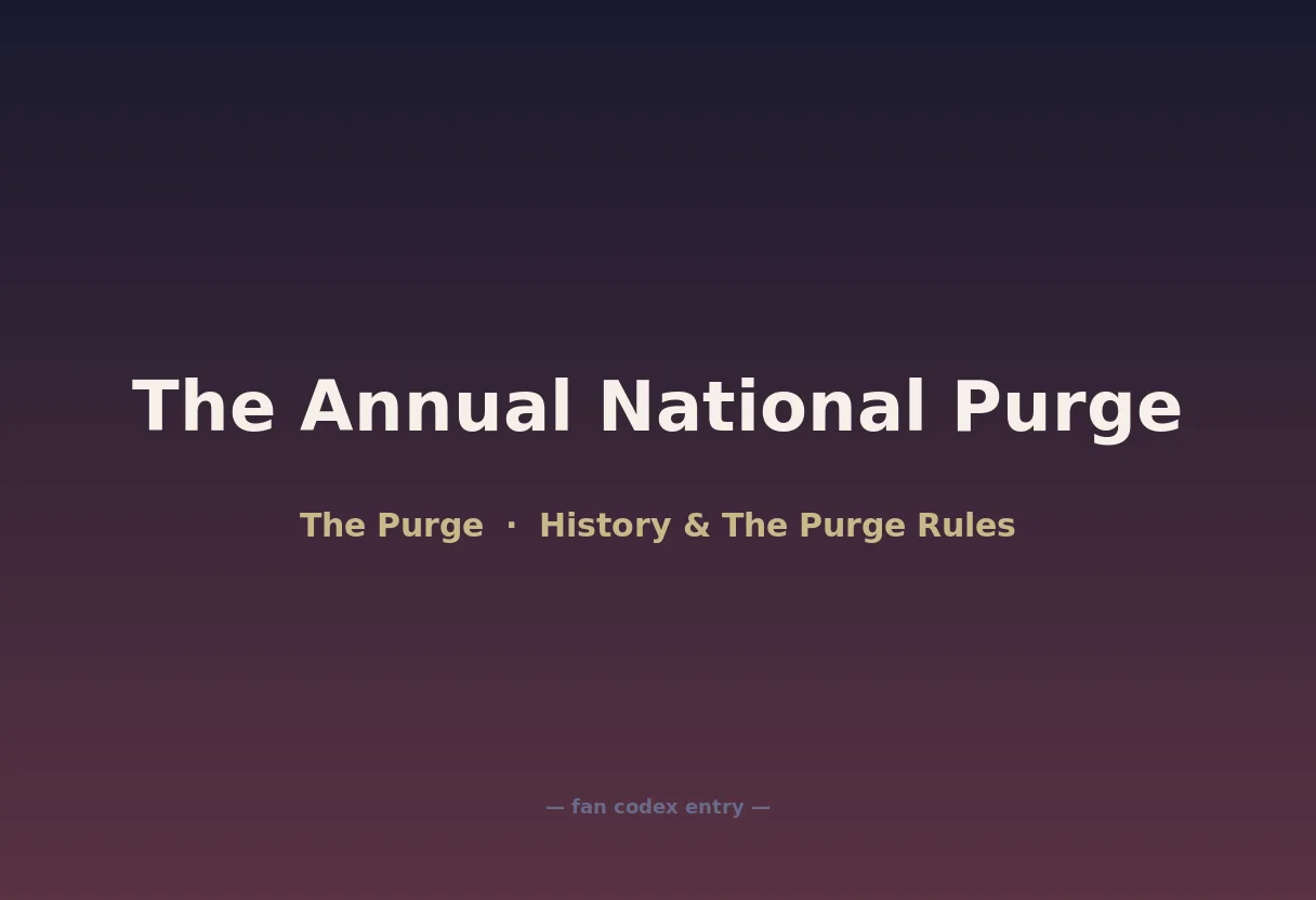 The Annual National Purge